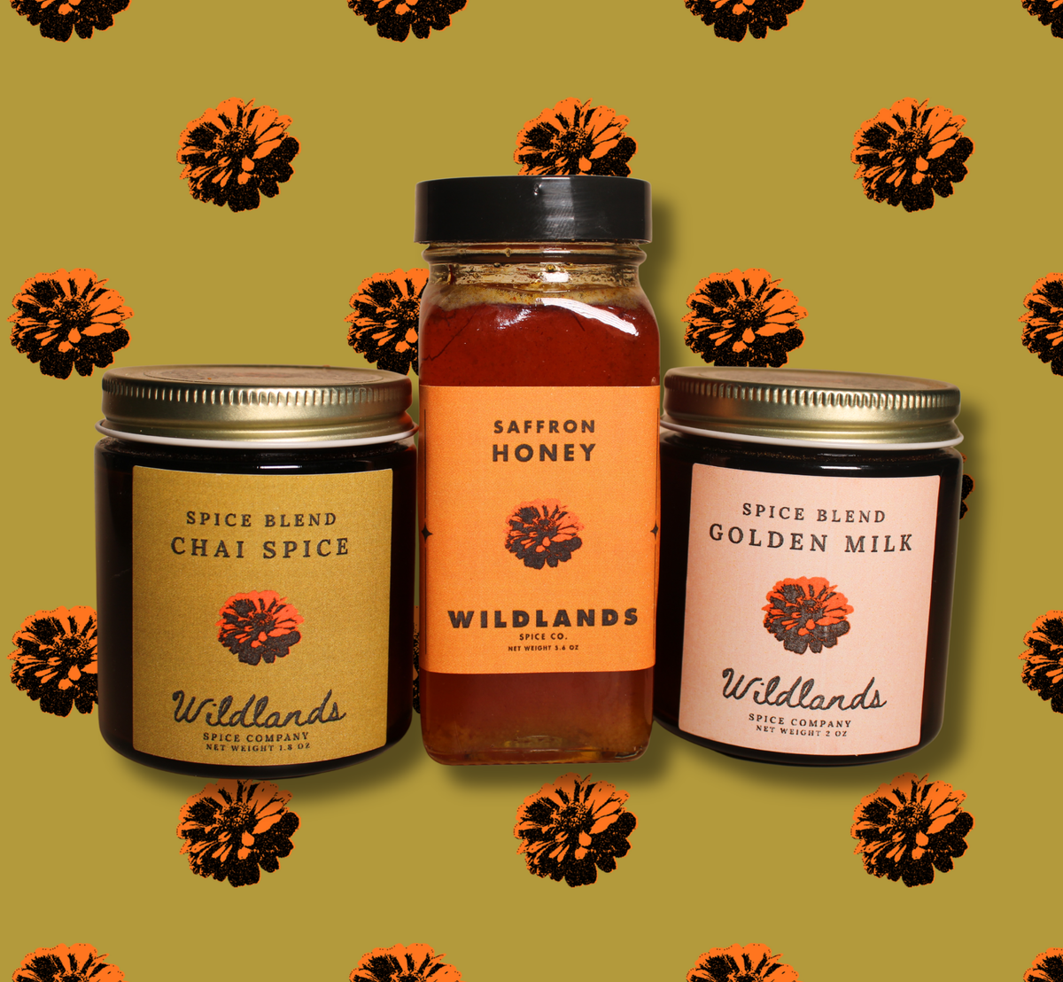 Wildlands Spice Co. Ritual Pack Vol 1: Chai Spice, Golden Milk, and Saffron Honey